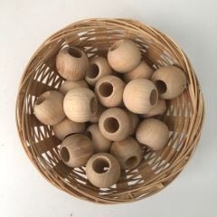 Ahşap Boncuk 20 mm Geniş Delikli 50 g