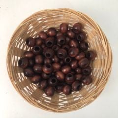 Ahşap Boncuk Kahverengi 14 mm Geniş Delikli 50 g