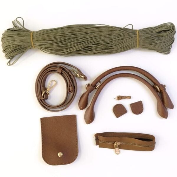 Macrame Bag with Leather Flap