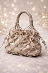 Kristal Taşlı File Çanta